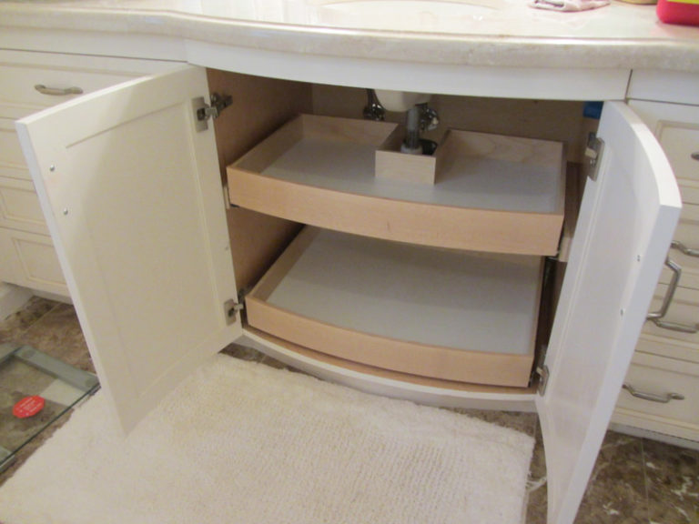 Bathroom - Curved Drawer with Cut Out For the Pipe